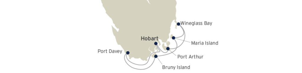 Coral-Expeditions---Coastal-Wilds-of-Tasmania---Hobart---10-Nights---Map